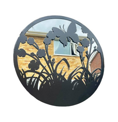 Framed Butterfly Garden Mirror from B&Q