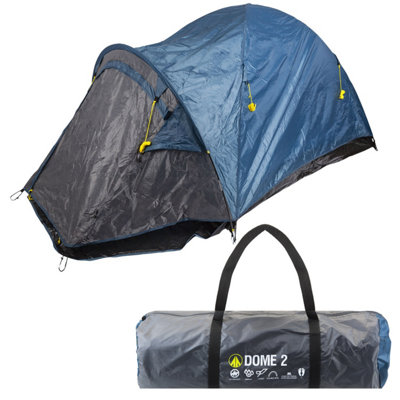 Dome Tent 2 Person Double Skin Taped SeamsBuilt In Groundsheet Indigo Blue from B&Q