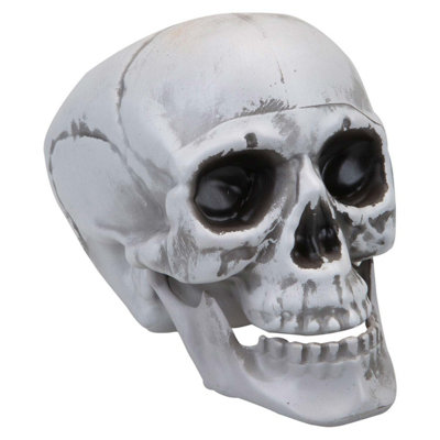 Large Skull Decoration With Moving Jaw Trick Or Treat Party 19Cm White