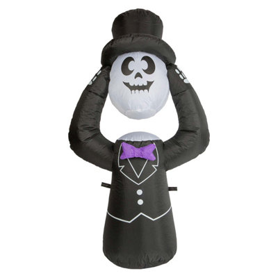 Halloween Inflatable Undertaker Ghost Decoration Trick Or Treat Party 4Ft Black