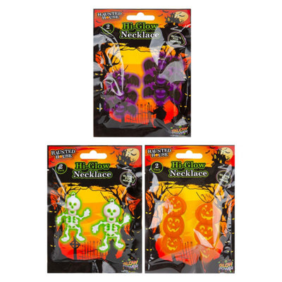 Halloween Glow Stick Necklace Pumpkin-Skull-Bat-1 Piece Mystery Bag from B&Q