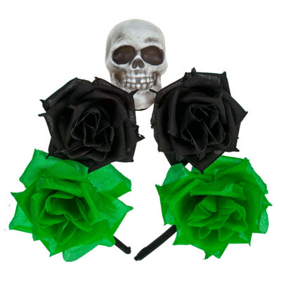 Halloween Glitter Headband 3 Roses Skull Design Trick Or Treat Party from B&Q