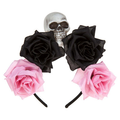 Halloween Glitter Headband 3 Roses Skull Design Trick Or Treat Party from B&Q