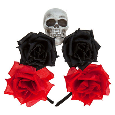 Halloween Glitter Headband 3 Roses Skull Design Trick Or Treat Party from B&Q
