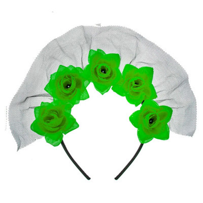 Halloween Veil Headband 5 Roses Design PartyTrick Or Treat from B&Q