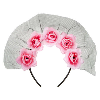 Halloween Veil Headband 5 Roses Design PartyTrick Or Treat from B&Q