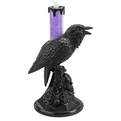 Flameless Halloween Crow Candle Halloween PartyTrick Or Treat Purple from B&Q