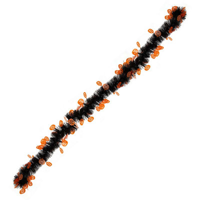 Halloween Tinsel Decoration Halloween PartyTrick Or Treat 2M Pumpkin from B&Q