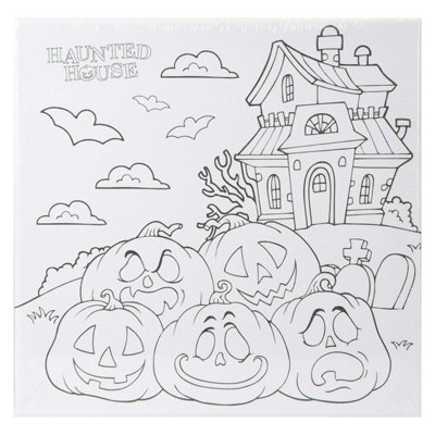 Halloween Canvas Craft Accessory PartyTrick Or Treat House from B&Q
