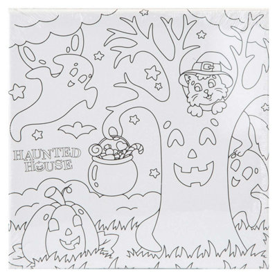 Halloween Canvas Craft Accessory PartyTrick Or Treat Tree from B&Q