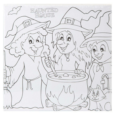 Halloween Canvas Craft Accessory PartyTrick Or Treat Witch from B&Q