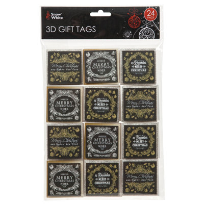 Christmas Gift Tags Present Labels 24 Themed from B&Q