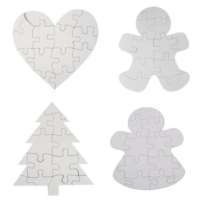 Christmas Puzzle Painting Set Assorted Designs White from B&Q
