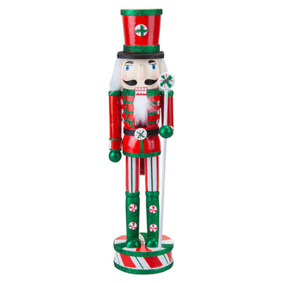 Nutcracker Candy Wooden Christmas Decoration 15 Inch from B&Q