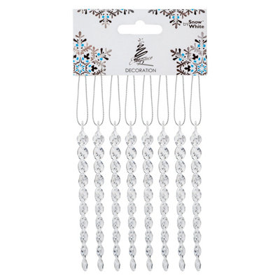 Christmas Tree Decoration Crystal Look Icicles Ornament X Clear from B&Q