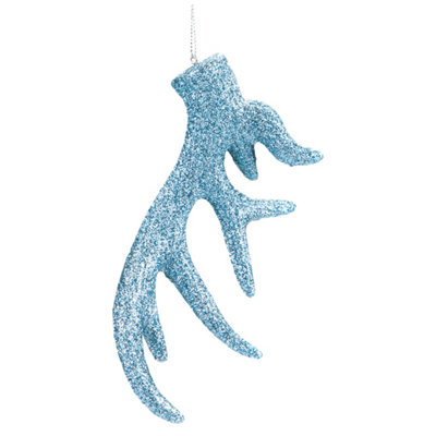 Christmas Tree Decoration Hanging Stag Antler Ornament 17X7X2. Ice from B&Q