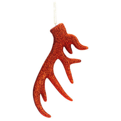 Christmas Tree Decoration Hanging Stag Antler Ornament 17X7X2. Red from B&Q