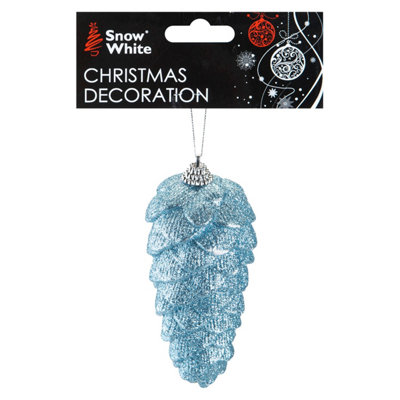 Christmas Tree Decoration Hanging Acrylic Angel Wings X Ice Blue from B&Q