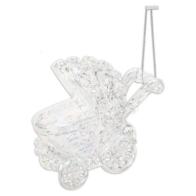Christmas Tree Decoration Iridescent Acrylic Pram Ornament X from B&Q