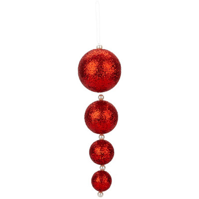 Christmas Bauble Decoration Hanging Tree Ornament X 4 31Cm Red from B&Q