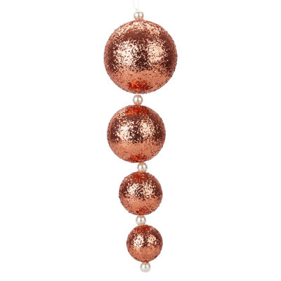 Christmas Bauble Decoration Hanging Tree Ornament X 4 31Cm Rose Gold from B&Q