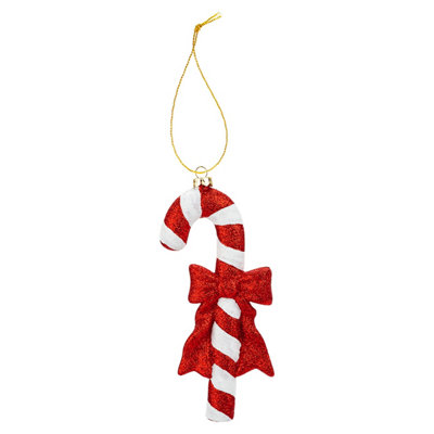  - Christmas Tree Decoration Candy Cane Ornament X Red