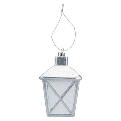 Christmas Tree Decoration Glitter Lantern Ornament from B&Q