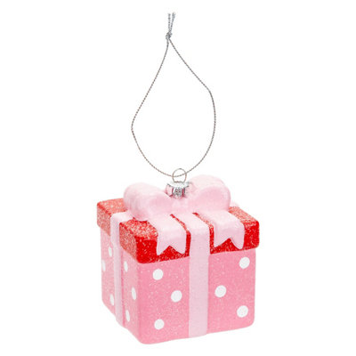 Christmas Tree Decoration Glitter Present Ornament X from B&Q
