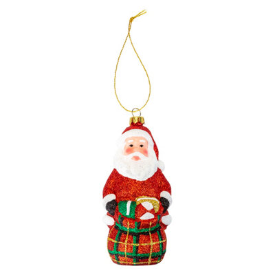 Christmas Tree Decoration Glitter Santa With Sack With from B&Q