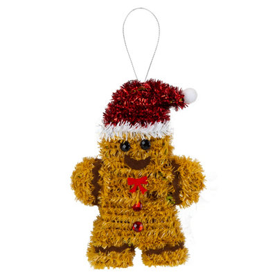 Christmas Decoration Tinsel Gingerbread Man X 1 11Cm X 16Cm Gingerbread Man from B&Q