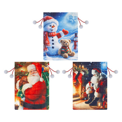 Christmas Santa Sack 1 X Varied Design 60Cm X 80Cm Christmas Themed from B&Q