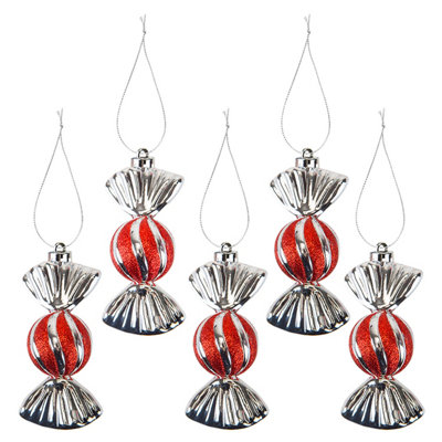 Christmas Tree Decoration Candy Cane Ornament 5 Striped from B&Q
