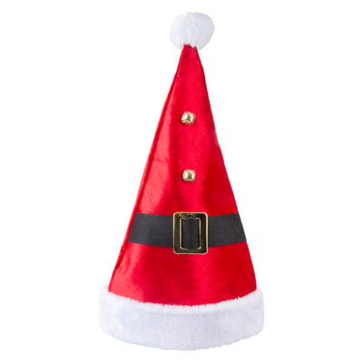  - Christmas Hat Santas Belt Velvet Hat X 1 20Cm X 30Cm X 57Cm Red