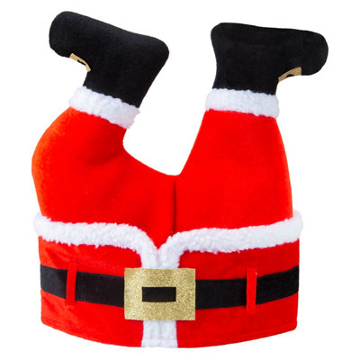  - Christmas Hat Santas Legs Novelty Hat X 1 61Cm X 35Cm Red