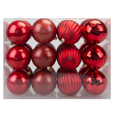 Christmas Bauble Decoration Hanging Tree Ornament X 24 8Cm Red from B&Q