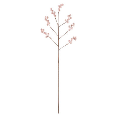 Glitter Berry Pick Christmas Decoration Ornament X 1 73Cm Rose Gold from B&Q