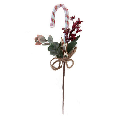  - Red Berry Candy Pick With Hang Tag Christmas Decoration Ornament