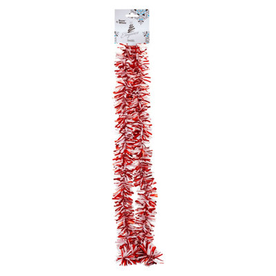 Christmas Decoration Tinsel Candy Red White from B&Q