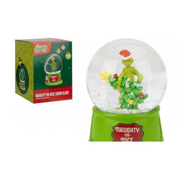 Naughty Or Nice Grinch Christmas Snowglobe from B&Q