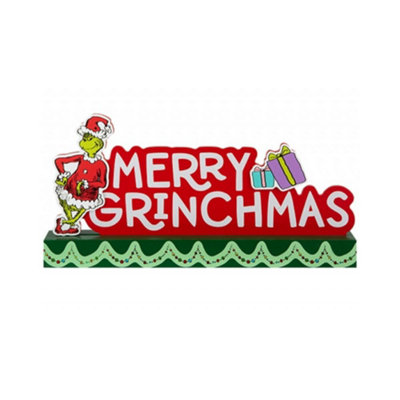 Grinch Merry Christmas Standing Plaque from B&Q