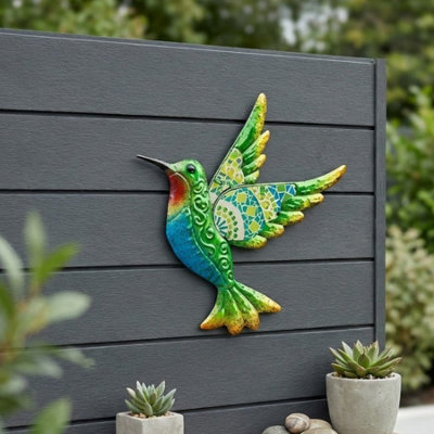 Garden Greatness Mosaic Acrylic Wings Hummingbird Garden Wall Art from B&Q