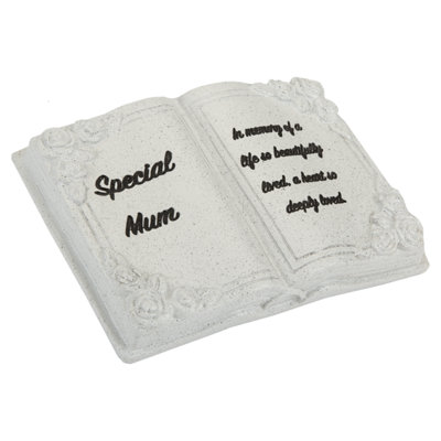 PMS Memorial Stone Polyresin Grey Bible Design Plaque 19Cm Special Mum from B&Q