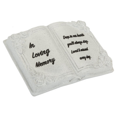 PMS Memorial Stone Grey Bible Design Plaque Polyresin 19Cm from B&Q