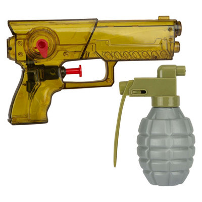 Water Gun Pistol & Grenade Set Army Guns Adult Green from B&Q