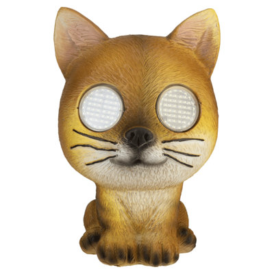 PMS Garden Ornament Dog With Moving Eyes Polyresin Solar Light Medium Brown from B&Q