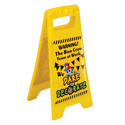 The Boo Crew Halloween Decorations Warning Sign Team At Work Decor from B&Q