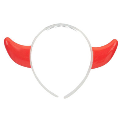 Glowing Devil Horn Headband Halloween Fancy Dress 13Cm X 14Cm Red X 1
