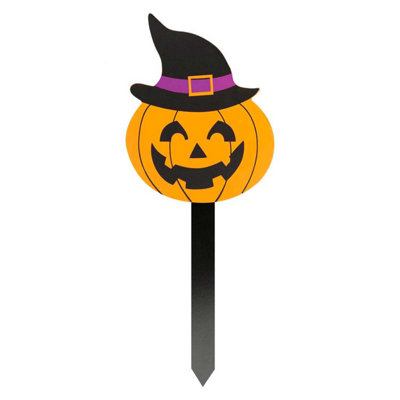 Pumpkin Stake Sign Halloween Decoration 18Cm X 13Cm Orange X 1 from B&Q