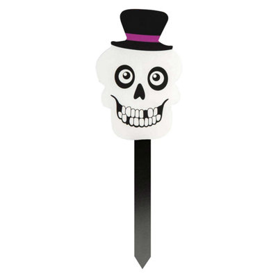 Skeleton Stake Sign Halloween Decoration 18Cm X 13Cm White X 1 from B&Q