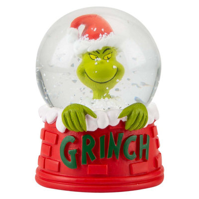 Grinch Christmas Snow Globe Festive Ornament Gift 9Cm X 6.5Cm Red X 1 from B&Q